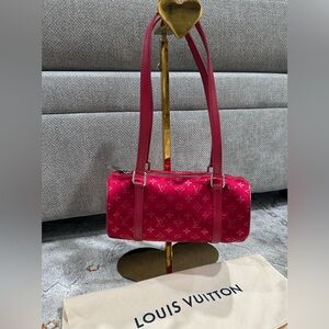 Louis Vuitton Rouge Monogram Satin Mini Papillon